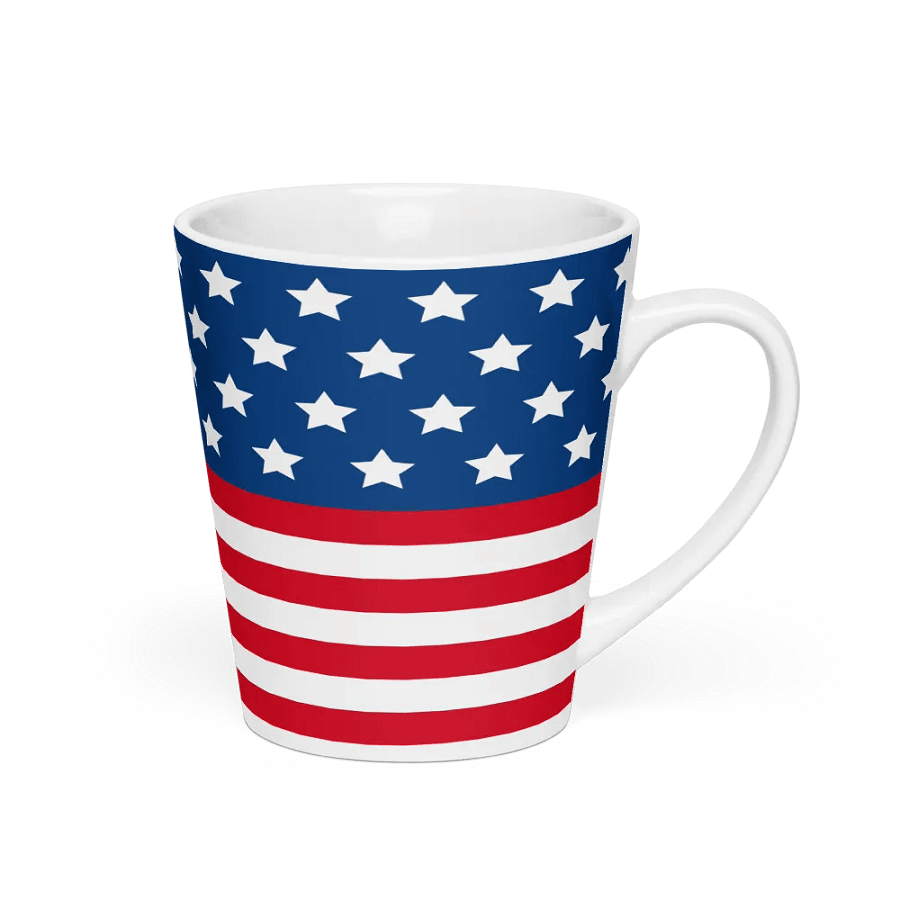 Exclusive Patriotic United States Flag Ceramic Latte Mug - 12oz product image (2)
