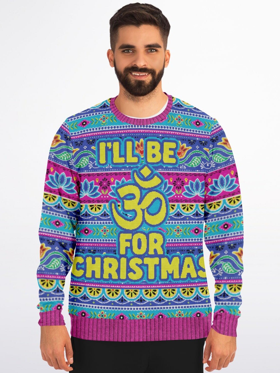 "Om" Christmas Sweater | Yoga Holiday Sweatshirt | Spiritual Mandala Sweatshirt | Buddha Om Winter Outfit product image (3)