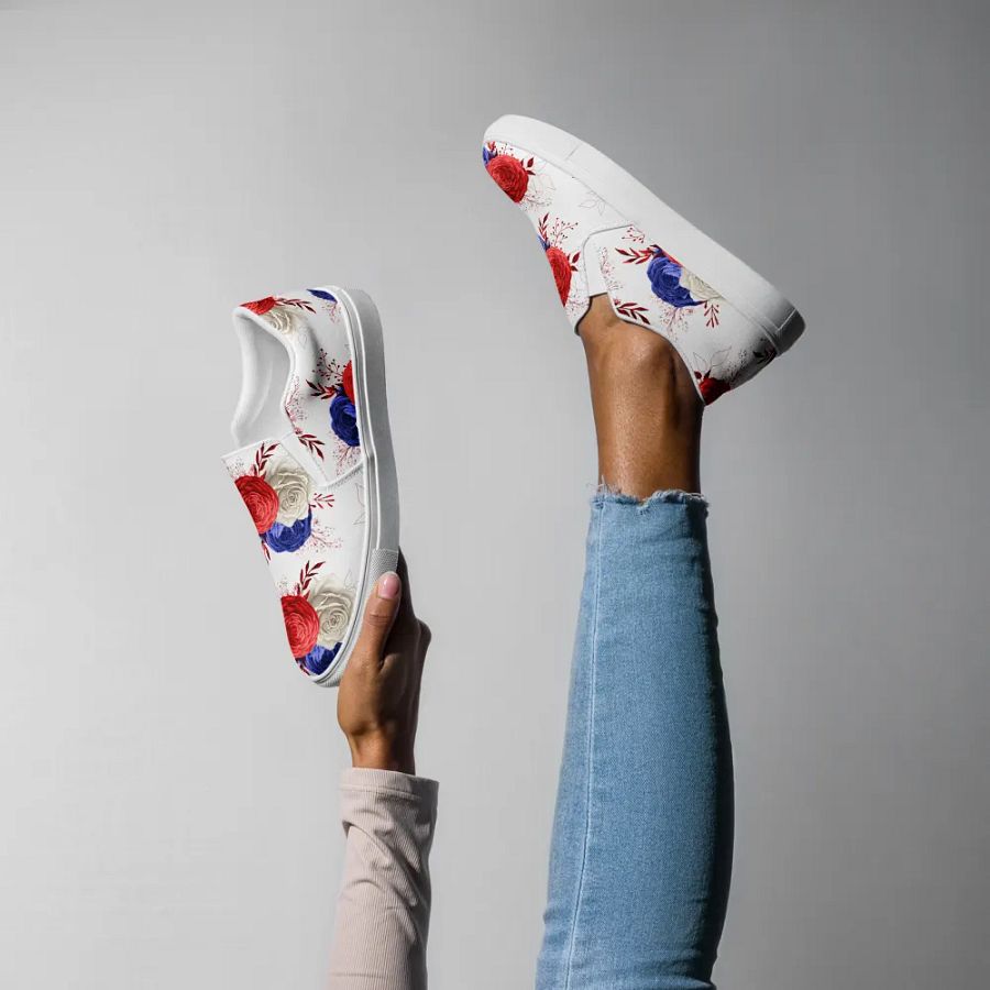 Red, White & Blue Women's Slip-On Canvas Shoes product image (7)