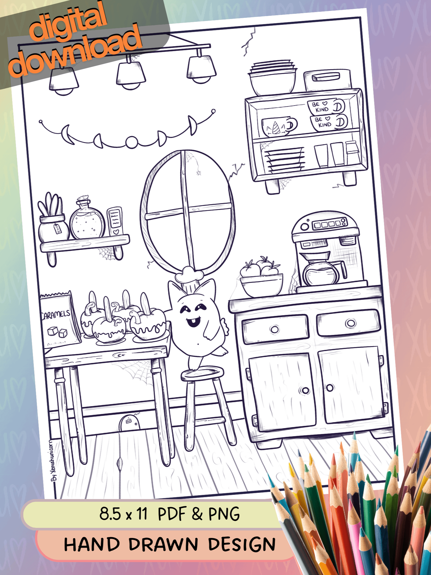 Spiked Caramel Apple Coloring Page - Member Exclusive product image (1)