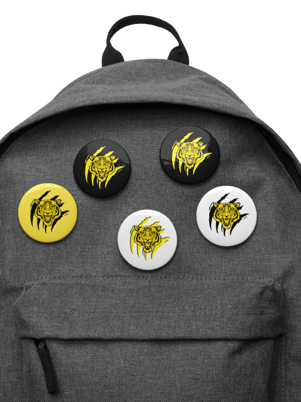 Juego de botones y pins de tigre rugiente product image (7)