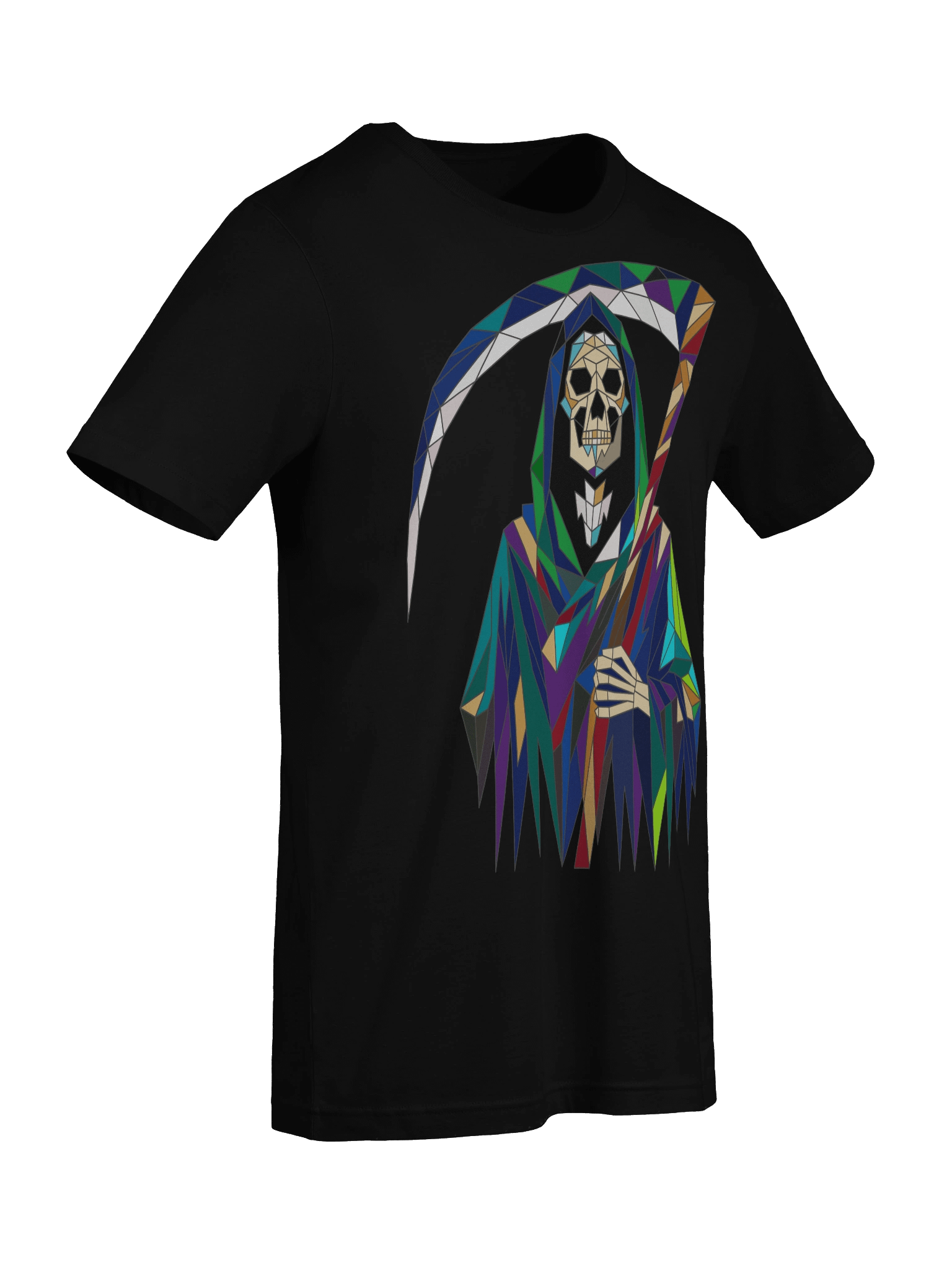 Geometric Grim Reaper T-Shirt | Colorful Skull Graphic Tee product image (9)