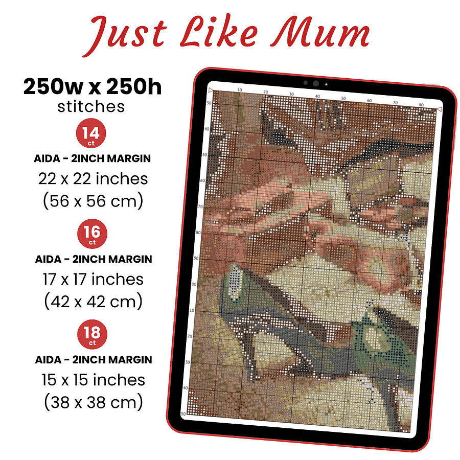 Just Like Mum Cross Stitch Pattern product image (2)