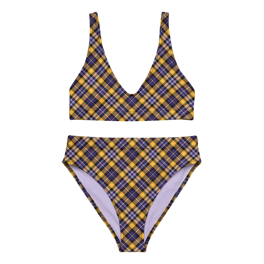 Purple and Yellow Gold Sporty Plaid Bikini product image (2)