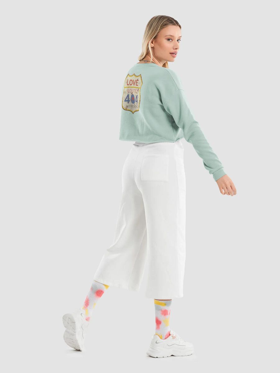 Vintage Love Route 404 (Back Print) Women's Fleece Crop Sweatshirt product image (23)