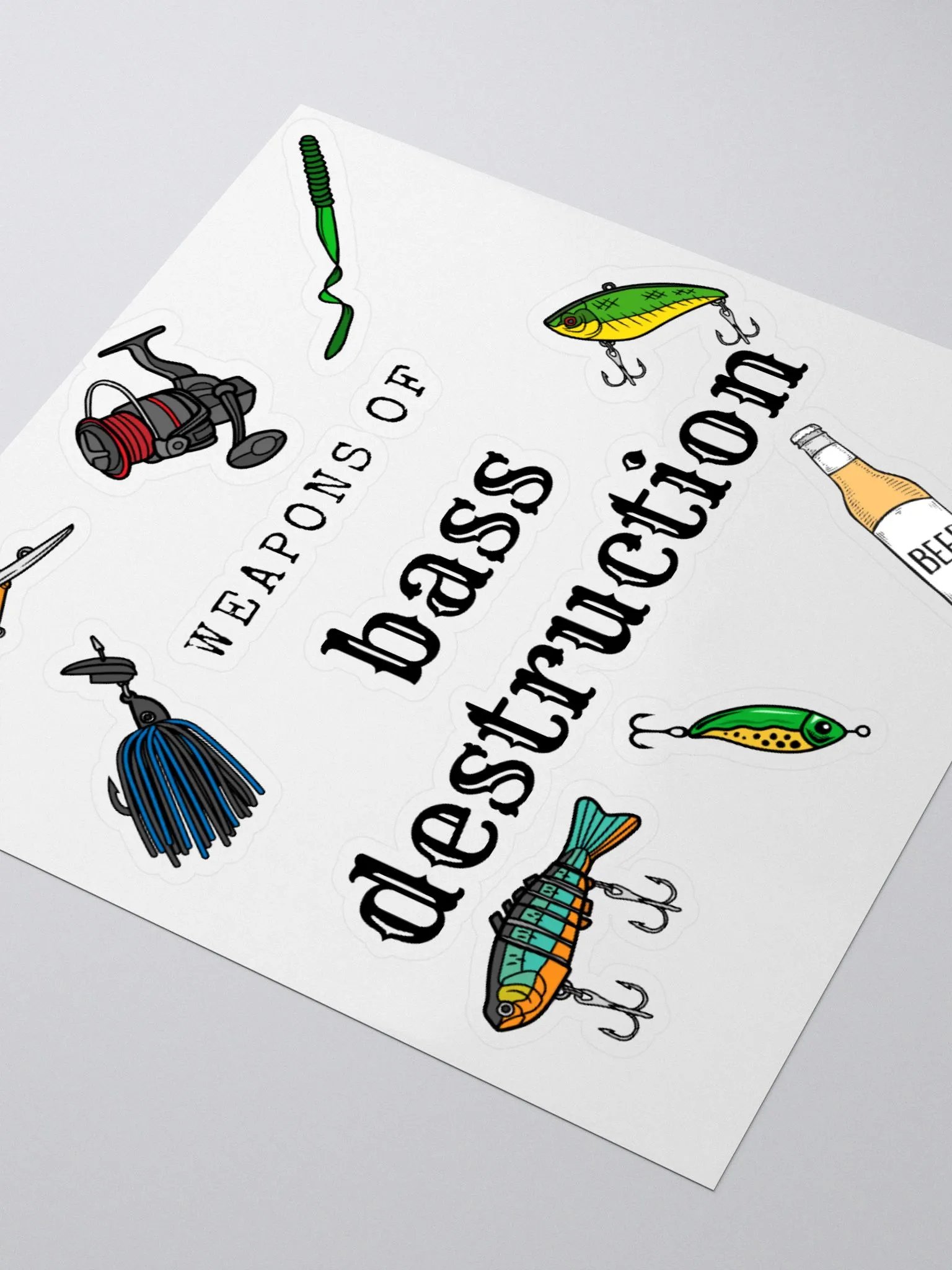 bass destruction Kiss Cut Stickers - Lure Logo product image (3)