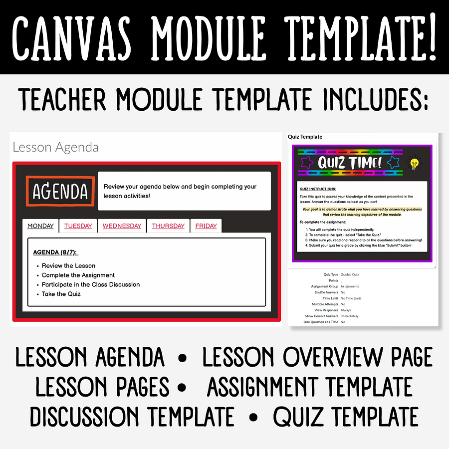 Canvas LMS Template - MODULE - Multicolored - 100% Customizable product image (2)