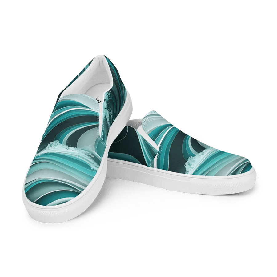 Ocean Waves Men's Slip-On Canvas Shoes product image (11)
