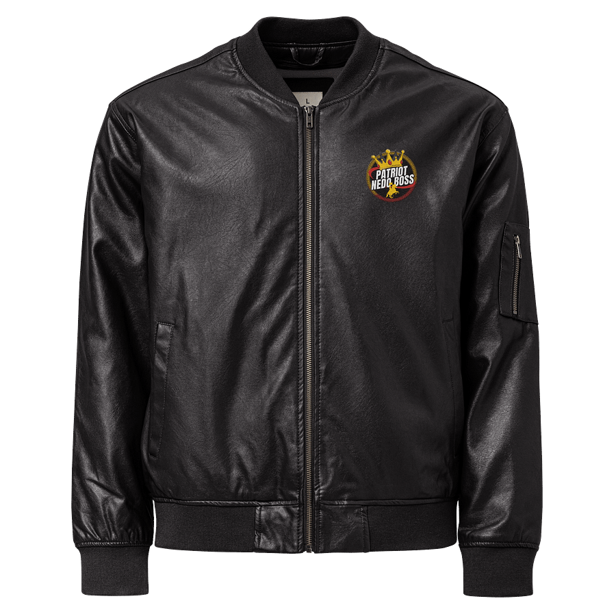 Crowned Patriot Nedo Brand Faux Leather Bomber Jacket product image (1)