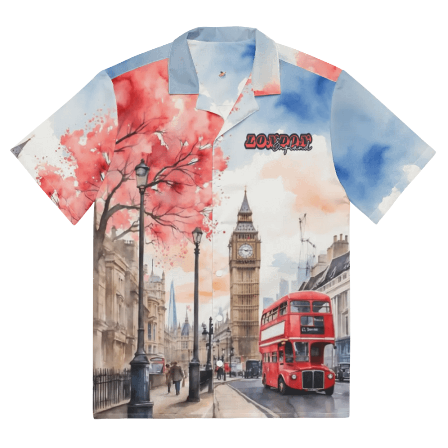 London England Watercolor All Over Print Hawaiian Shirt product image (10)