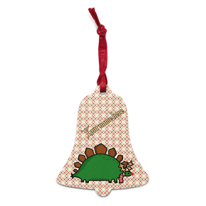 Custom Rudolph The Stegosaurus Wooden Ornament for Fancy Moustaches! product image (1)