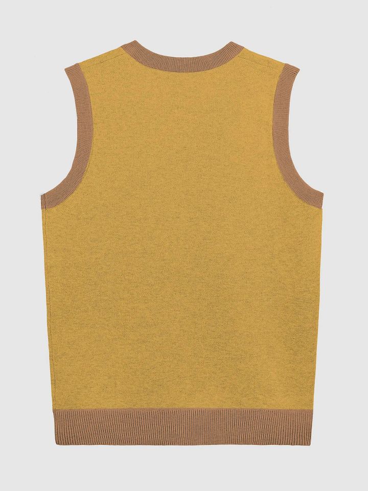 FUNNY *and* SENSITIVE (lg. design, contrast orange + white) knitwear vest product image (10)