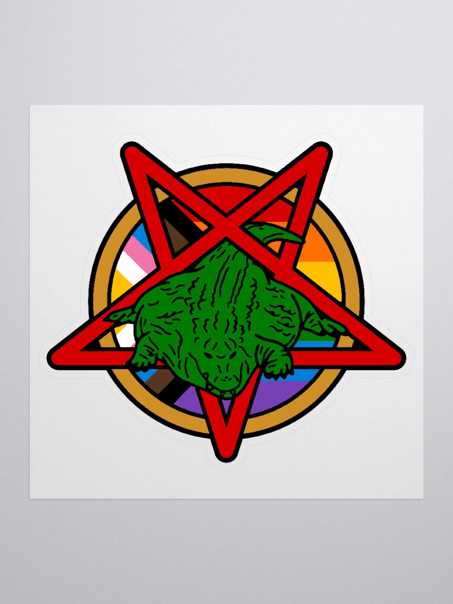 Flat pentagram guy sticker product image (1)