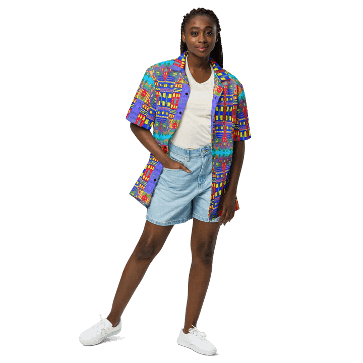 Abstract Playful Houses 2 Unisex Hawaiian Shirt product image (2)
