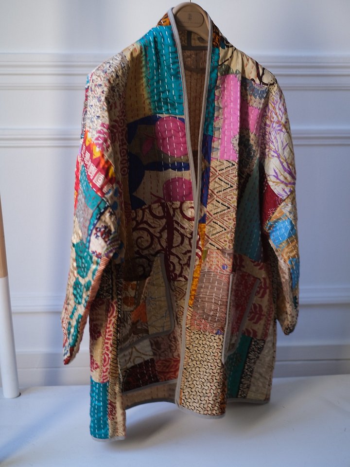 Artisanal Collection - Handmade Kantha Patchwork Kimono Jacket product image (2)