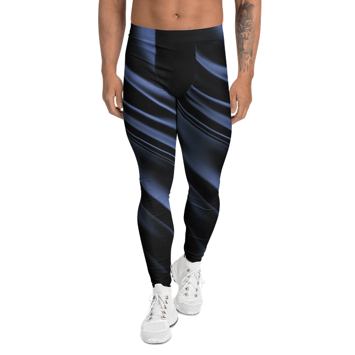 Futuristic Wave Stripes Print Men's Leggings product image (1)