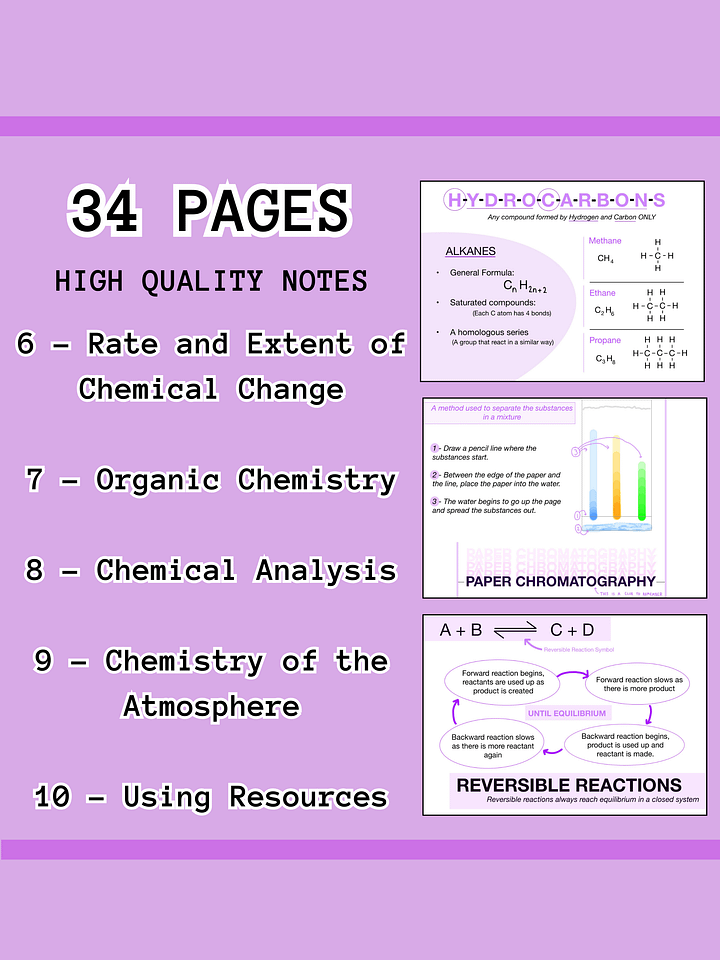 AQA GCSE Chemistry Paper 2 Revision Notes (30+ Pages) | Revision Made Easy product image (2)