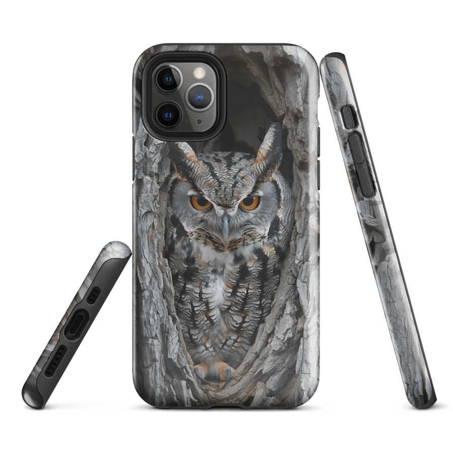 Camouflage Owl in Tree - Tough Phone Case product image (1)