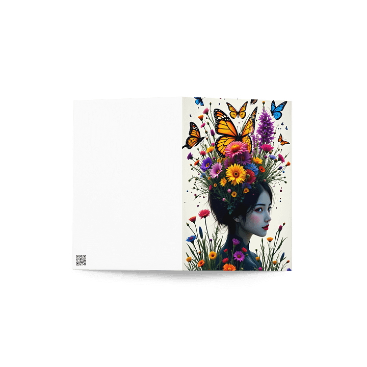 Greeting Card Floral Fantasy Butterflies Portrait product image (2)