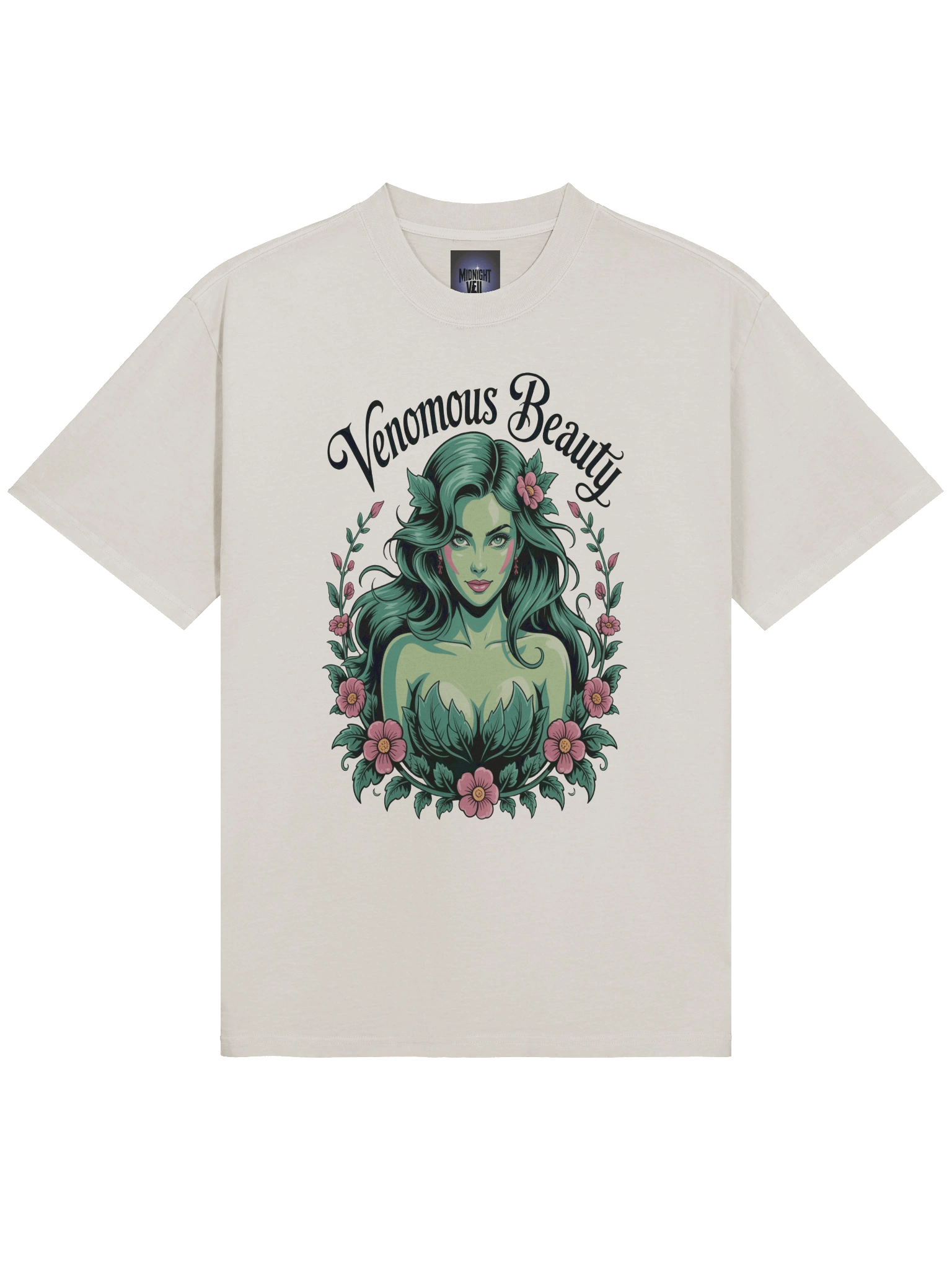 Venomous Beauty: Poison Ivy Thorned Temptation Oversized Faded Unisex T-Shirt product image (5)