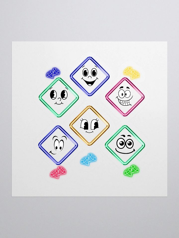 Happy Diamond Faces - Colorful Artistic Sticker product image (1)