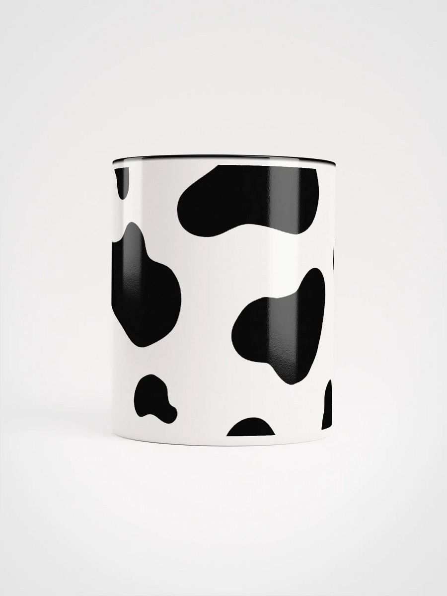 "Black cow pattern" Ceramic Mug with color inside product image (4)