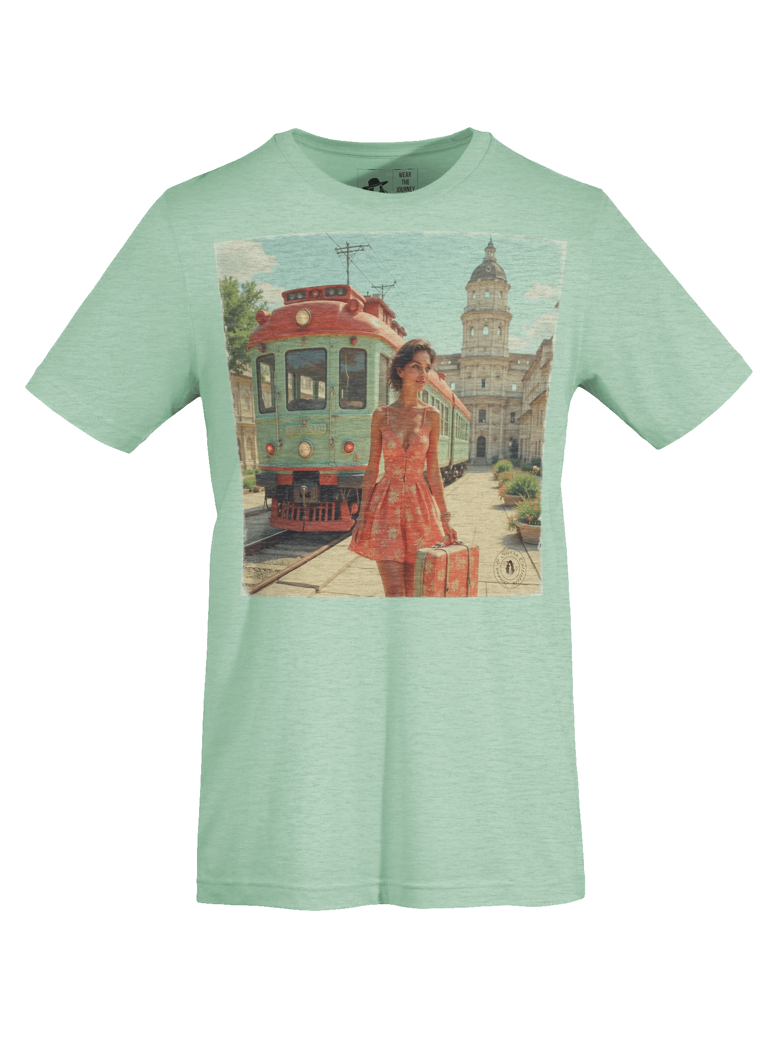 Vintage Tram Travel T-Shirt – Floral Wanderlust Style product image (54)