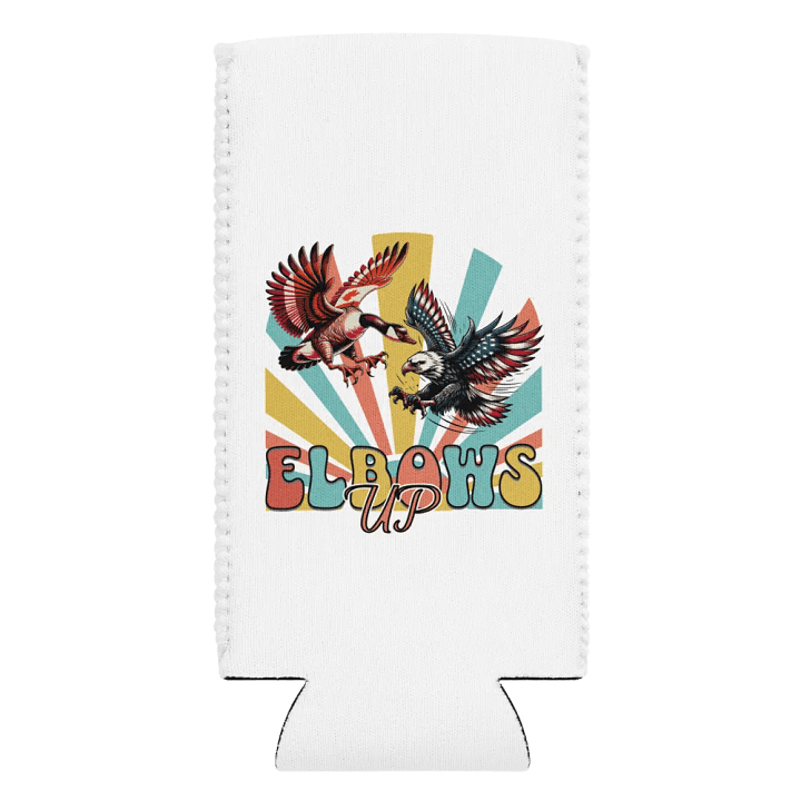 Elbows Up Canadian Goose Vs American Eagle Patriotic Can Cooler product image (2)
