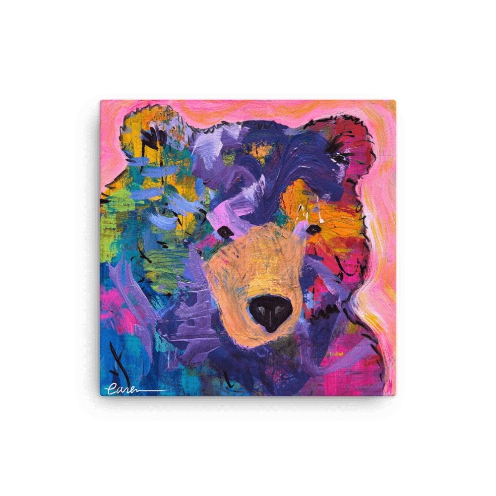 Vibrant Bear Abstract Canvas Print by Caren Goodrich product image (1)
