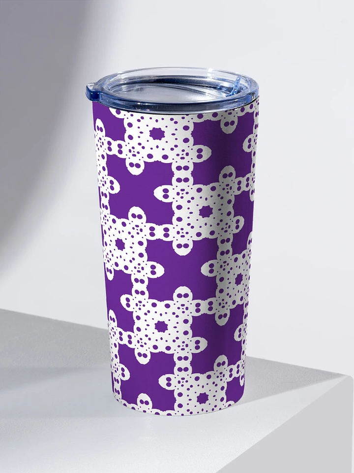 Stainless Steel Tumbler - 20oz - Reef Maze - White on Royal Purple product image (1)