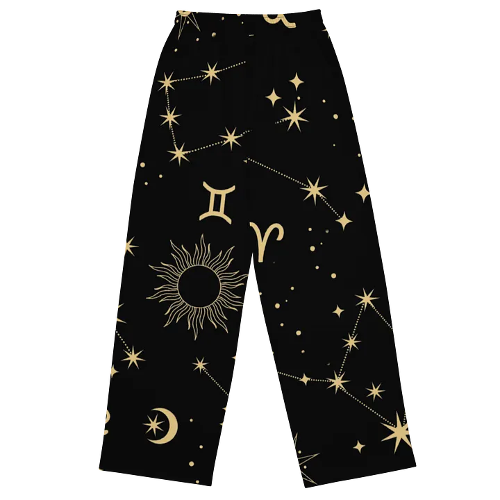 Celestial Zodiac Wide-Leg Pants All-Over Print Astrology Lounge Pants for Spiritual & Star Sign Style product image (2)
