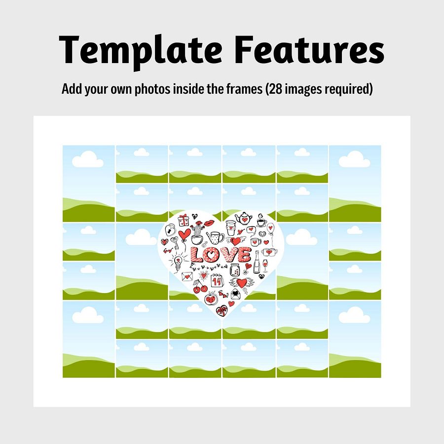 Love Heart In Centre Photo Collage Canva Template product image (4)