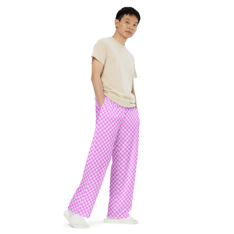 Comfy Pink Checkered Pants Unisex 2XS - 6XL Sizes product image (6)