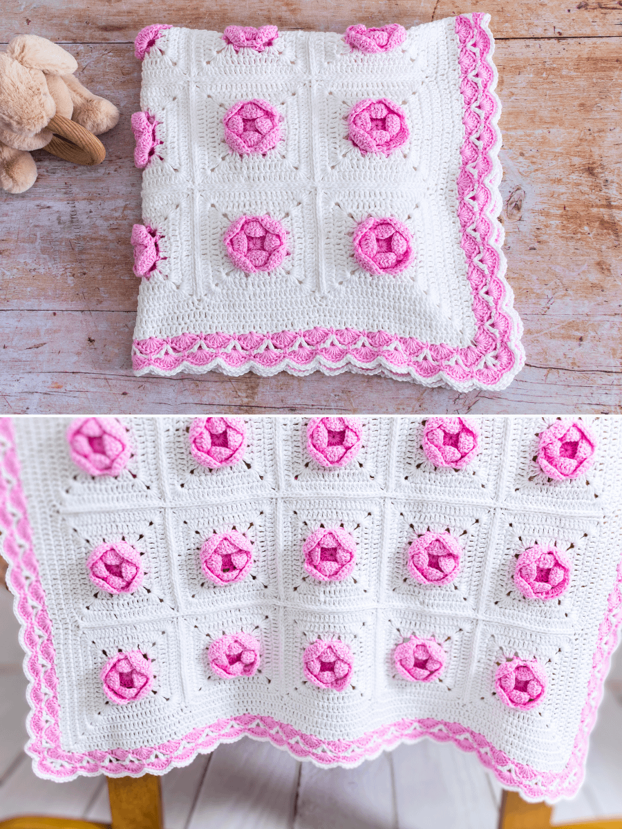 Crochet Pattern: Rose Baby Blanket product image (3)