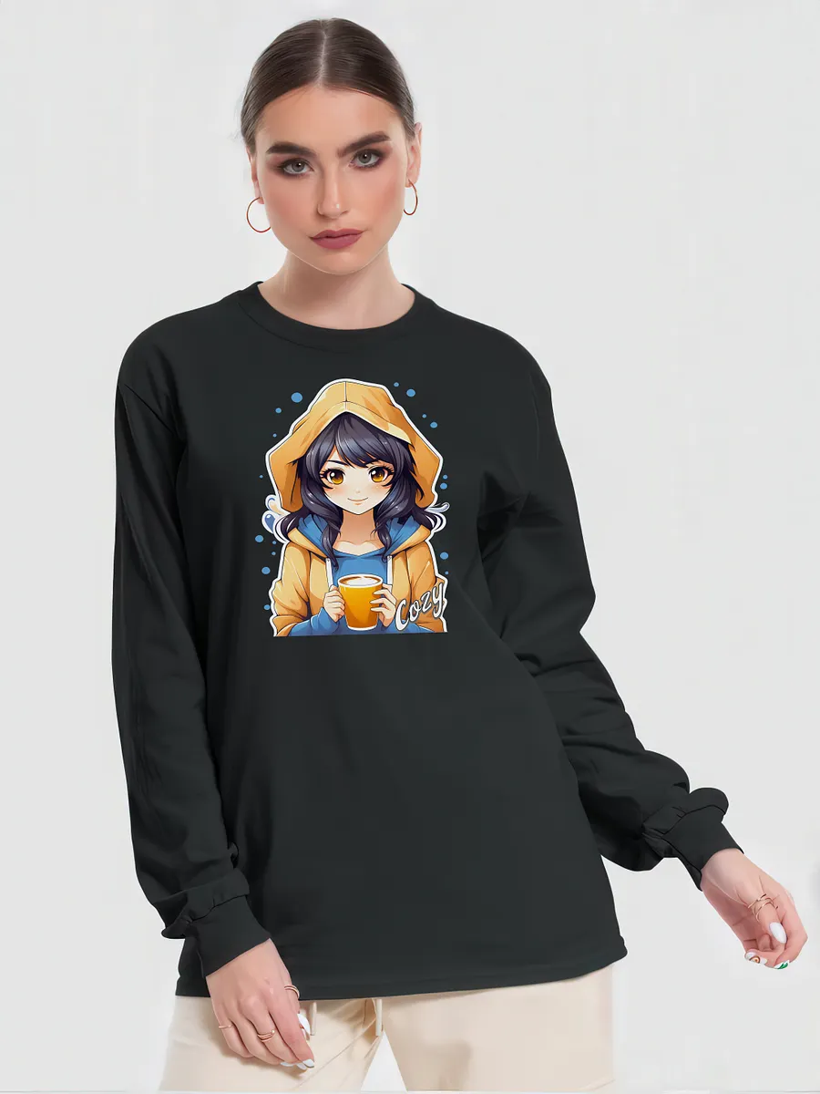 Cozy Kawaii Anime Girl v2 - Gildan Ultra Cotton Unisex Long Sleeve T-Shirt product image (1)