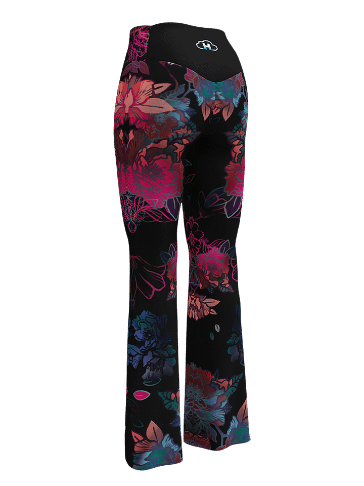Black lace-flare leggings product image (1)