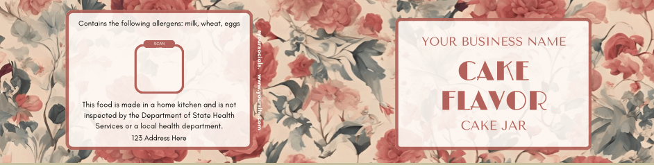 Vintage Rose Garden Cake Jar Label Templates product image (5)