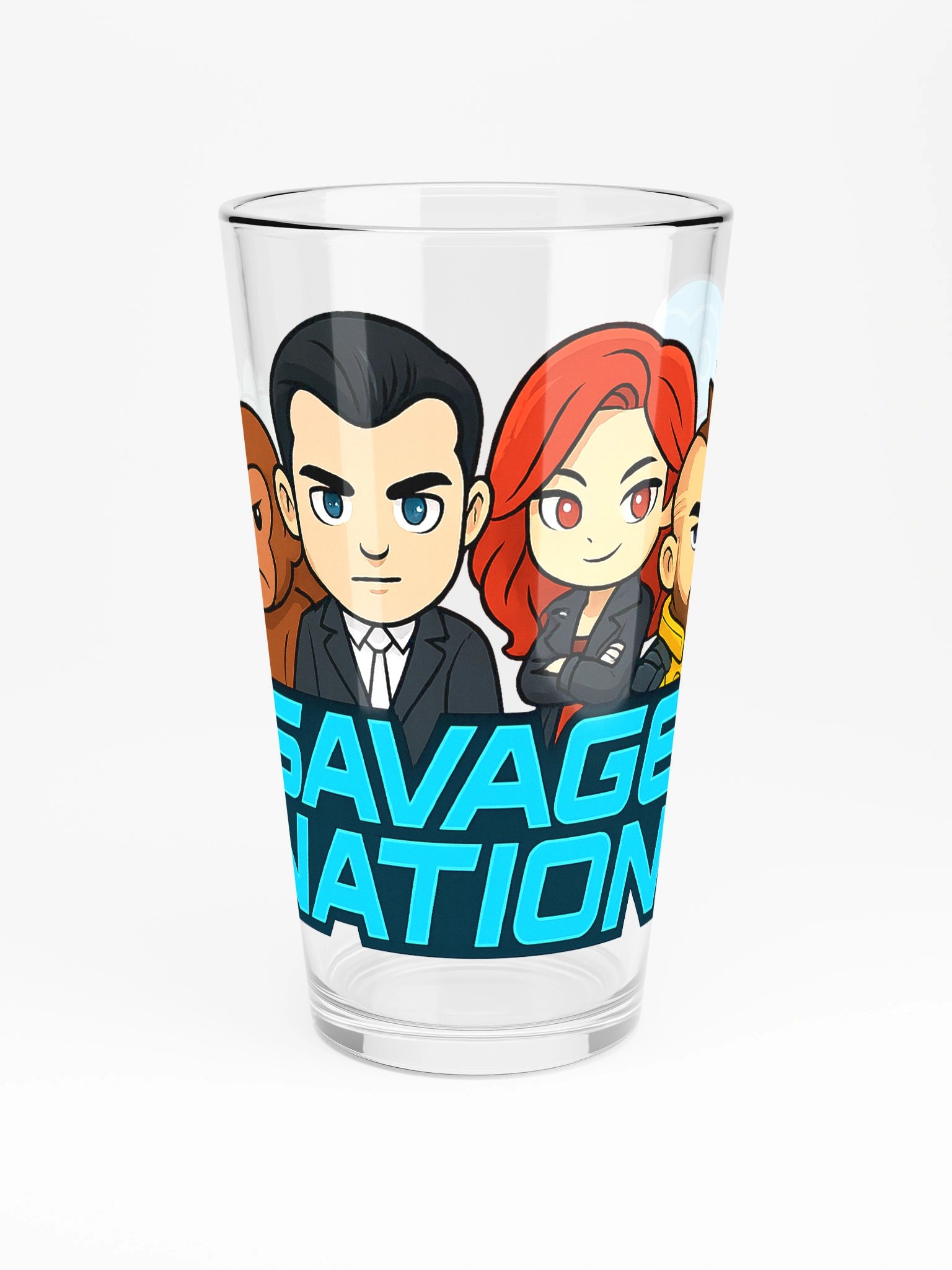 Savage Nation Cartoon Characters Shaker Pint Glass product image (3)