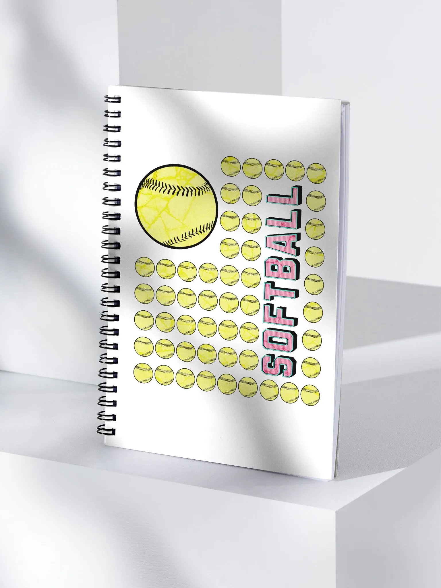US Flag Softball Swirls Spiral Notebook product image (4)