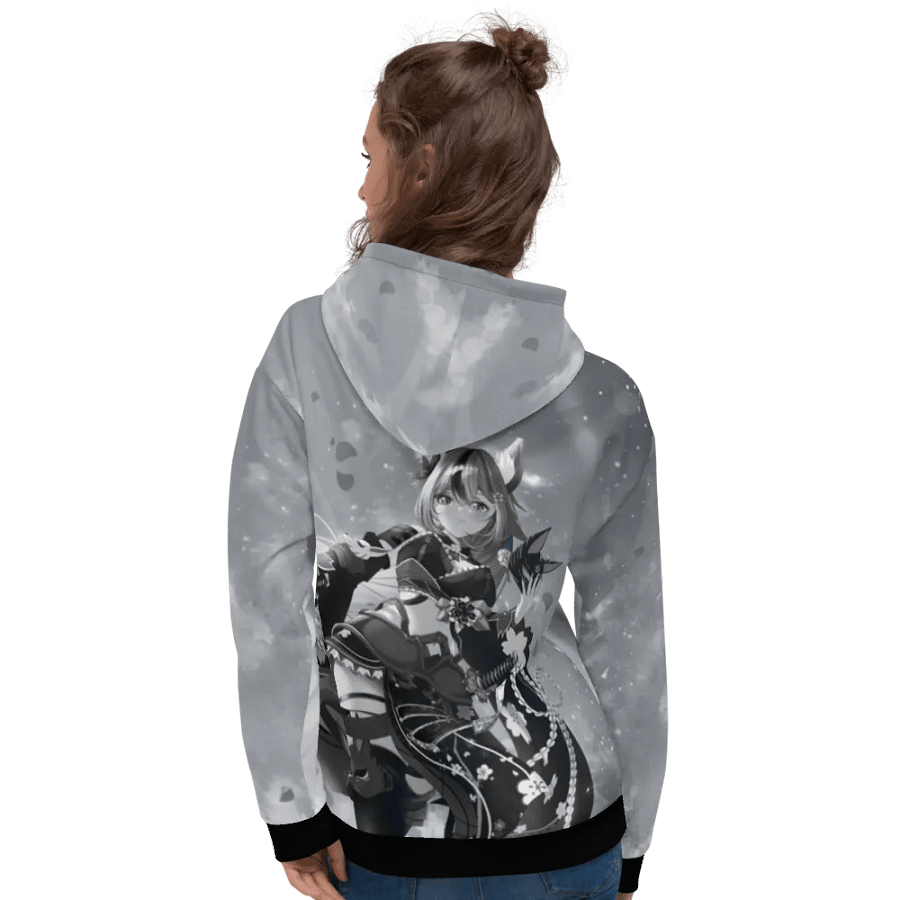 Samurai Artwork Custom all over hoodie B&W product image (10)