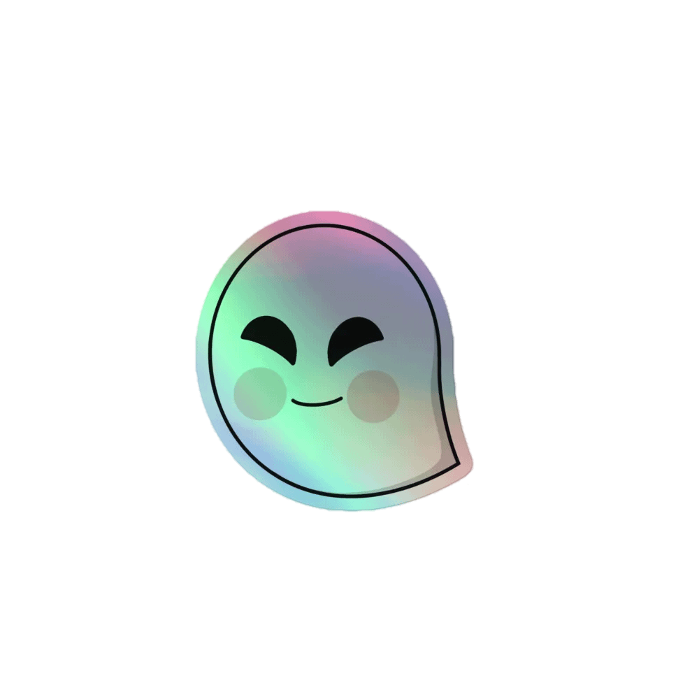 Happy Ghost Holographic Stickers product image (1)