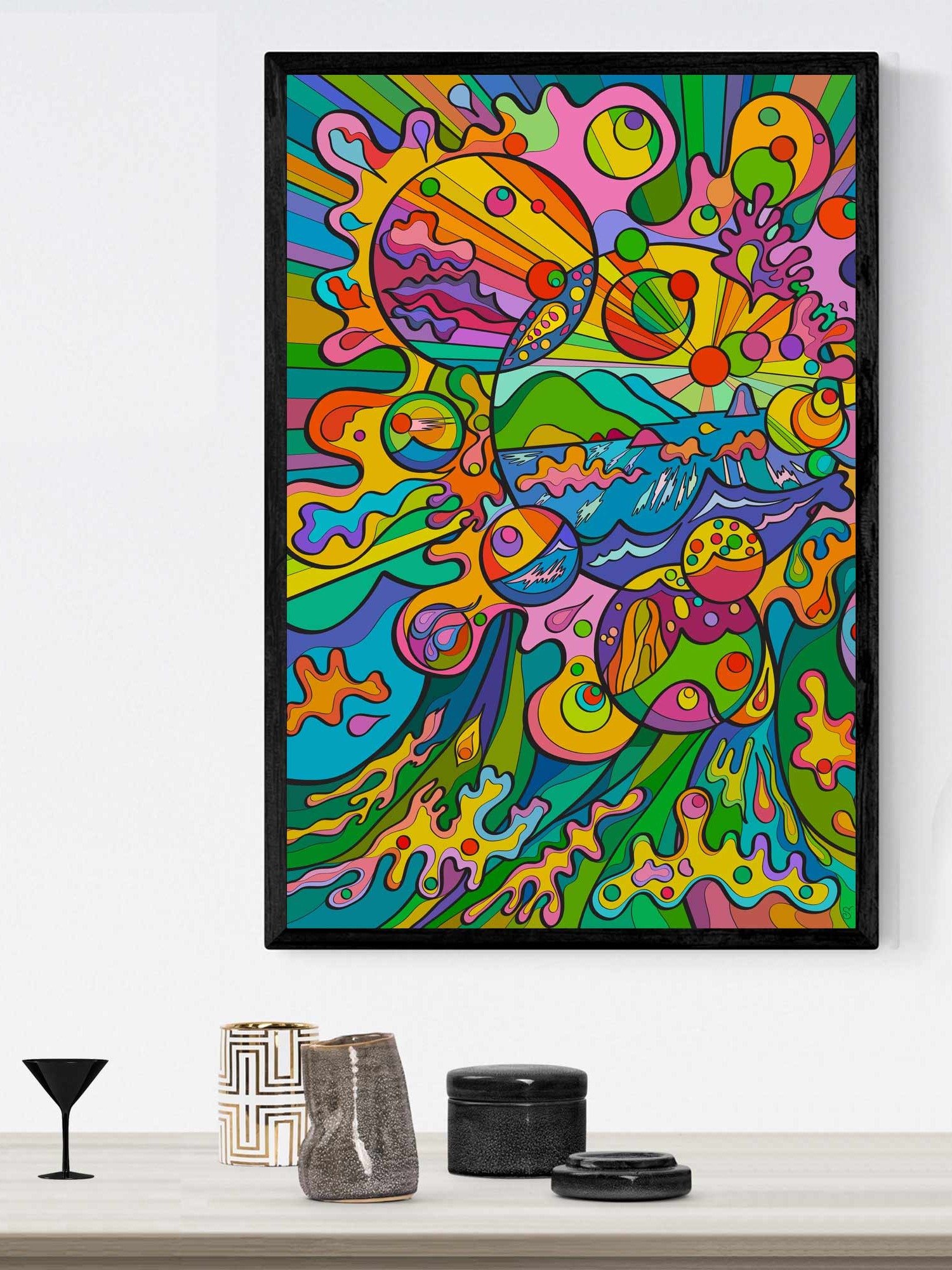 Vibrant Ayous Wood Framed Matte Poster - Bright Sea Bubbles product image (28)