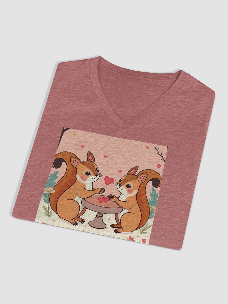 Whimsical Squirrel Heart V-Neck Tee product image (3)