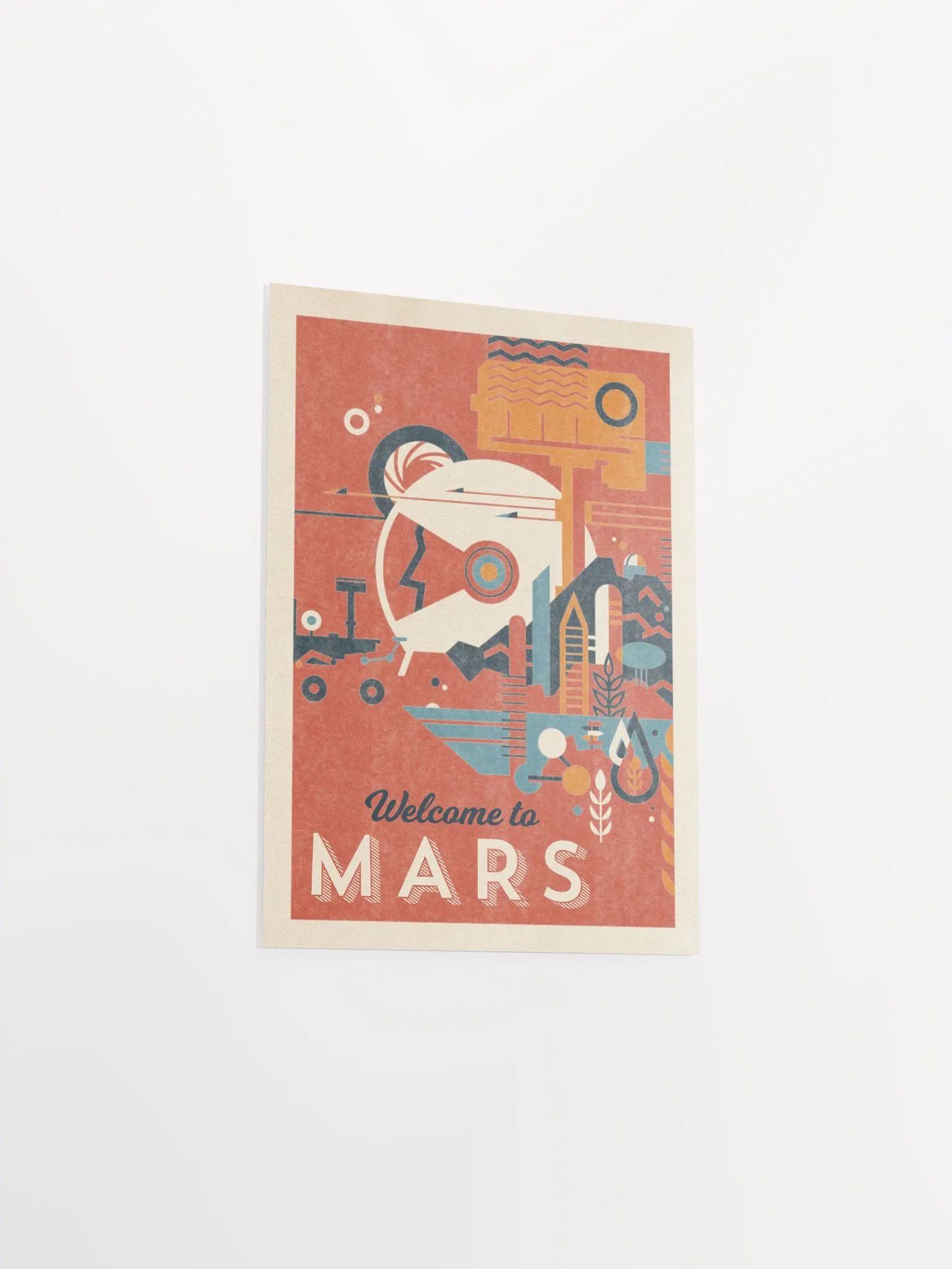 Welcome to Mars — Vintage space poster, retro space art, propaganda poster, retrofuturism art, retro sci-fi print product image (7)