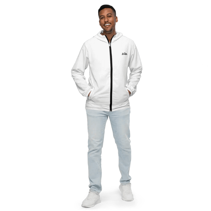 White Zenith Unisex Windbreaker product image (1)