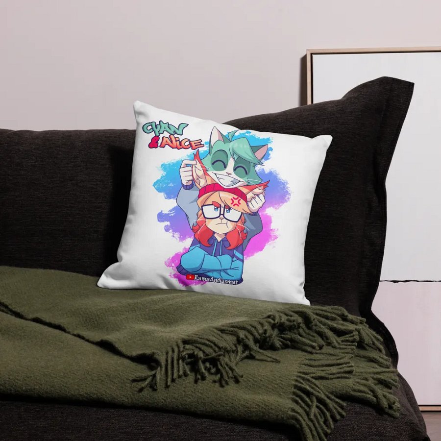 Cyan Teasing Alice's Ears All-Over Print Premium Pillow product image (7)
