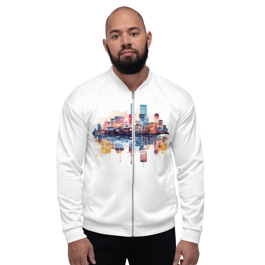 Skyline Reflections Custom Bomber Jacket product image (1)