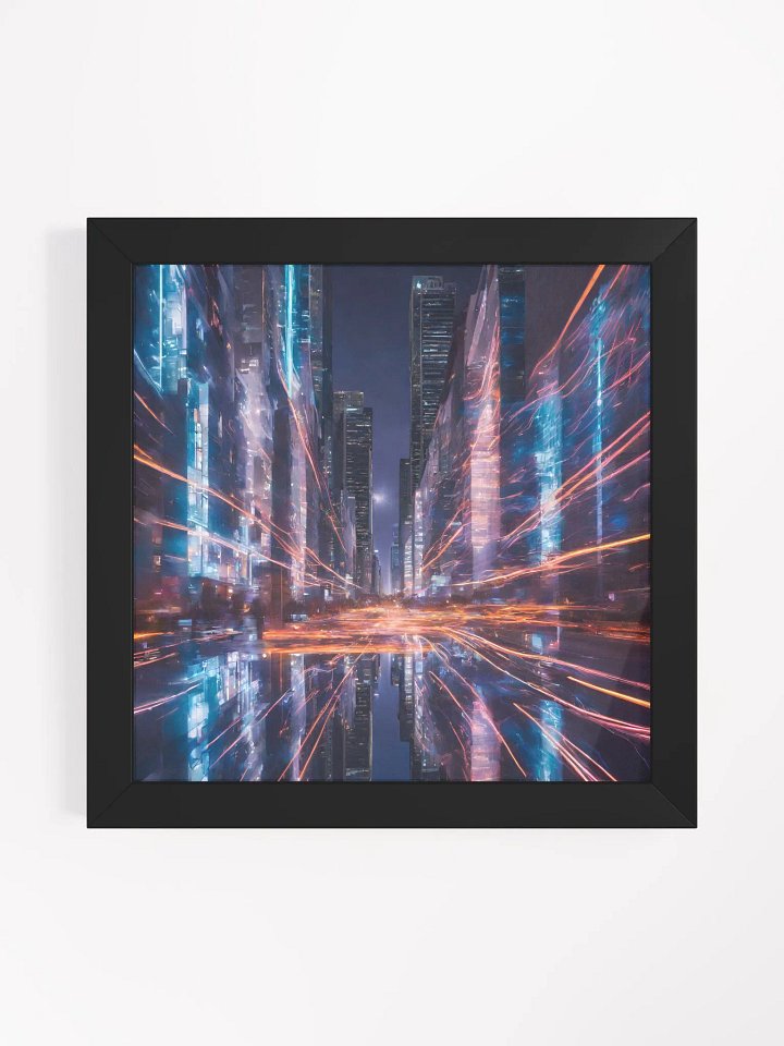 Cityscape and Neon Lights Series #3; Eco-Friendly Matte Poster Art product image (1)