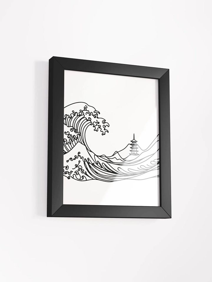 Kanagawa Waves Lines Art Design Wood Framed Poster product image (43)