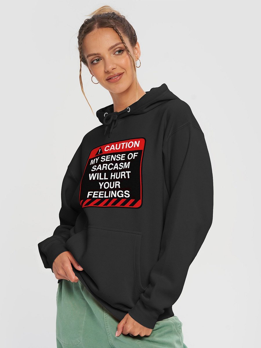 Women's Caution: My Level Of Sarcasm Hoodie – Funny Warning Graphic Hoodie | Bold Sarcastic Humor Hoodie product image (3)